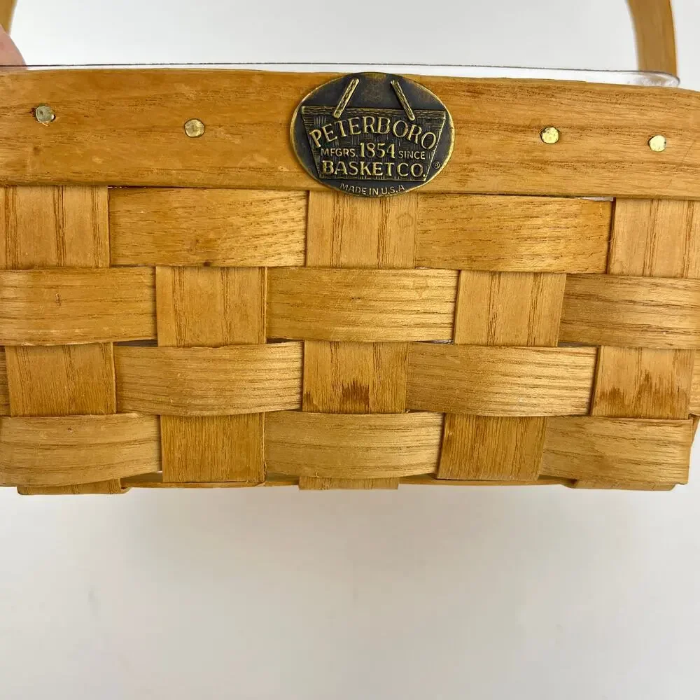 Peterboro Basket Co Napkin Basket with Stiff Swing Handle and Liner